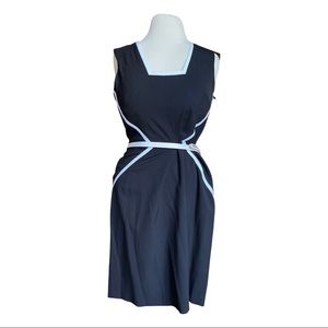 Calvin Klein black dress with white accent and belt